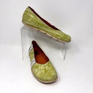 Eject Womens Lime Green Cream Leather Tie Dye Slip on Flat Size 7 us 39 eu